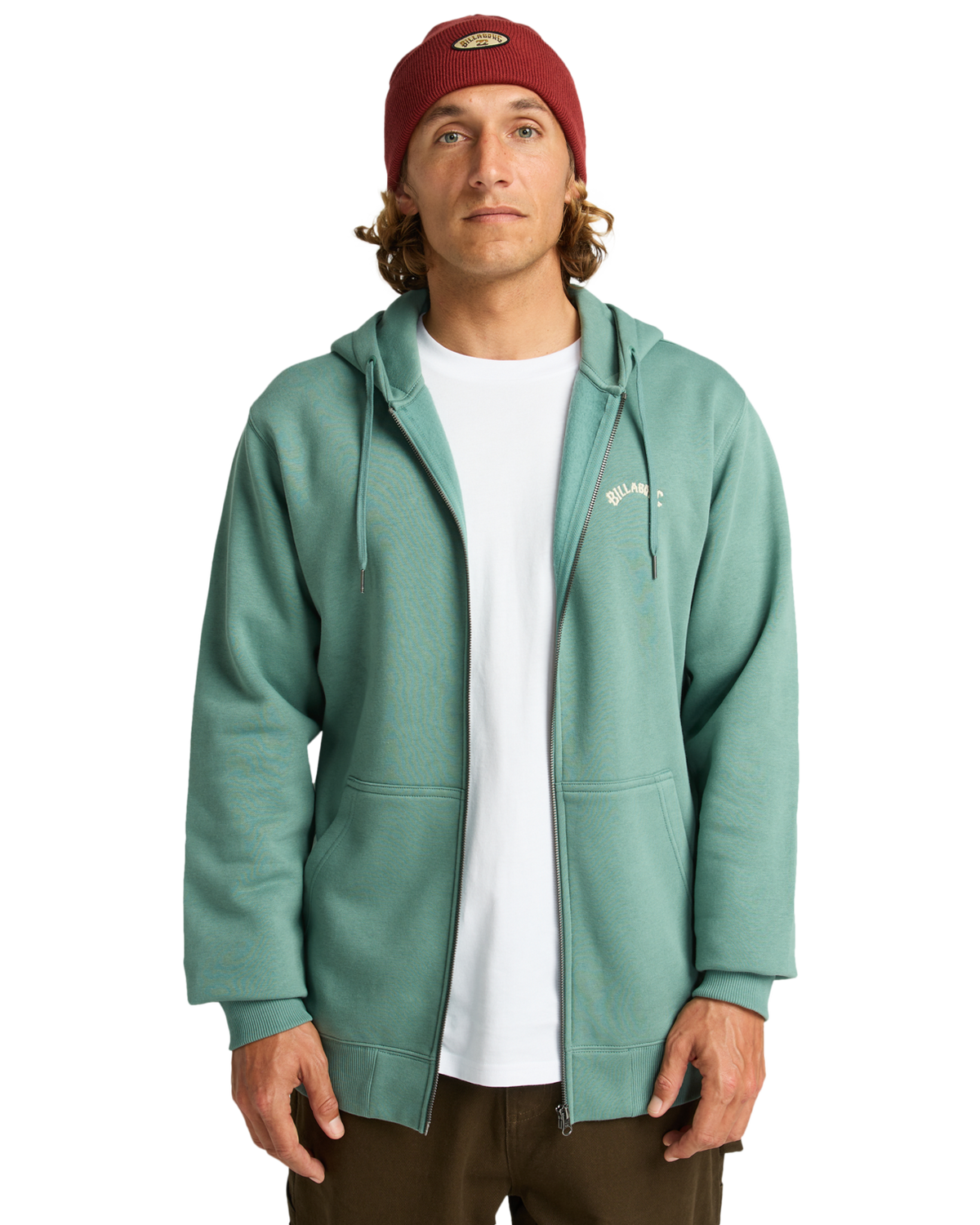 The Billabong Mens Arch Zip Hoodie in Sagebrush