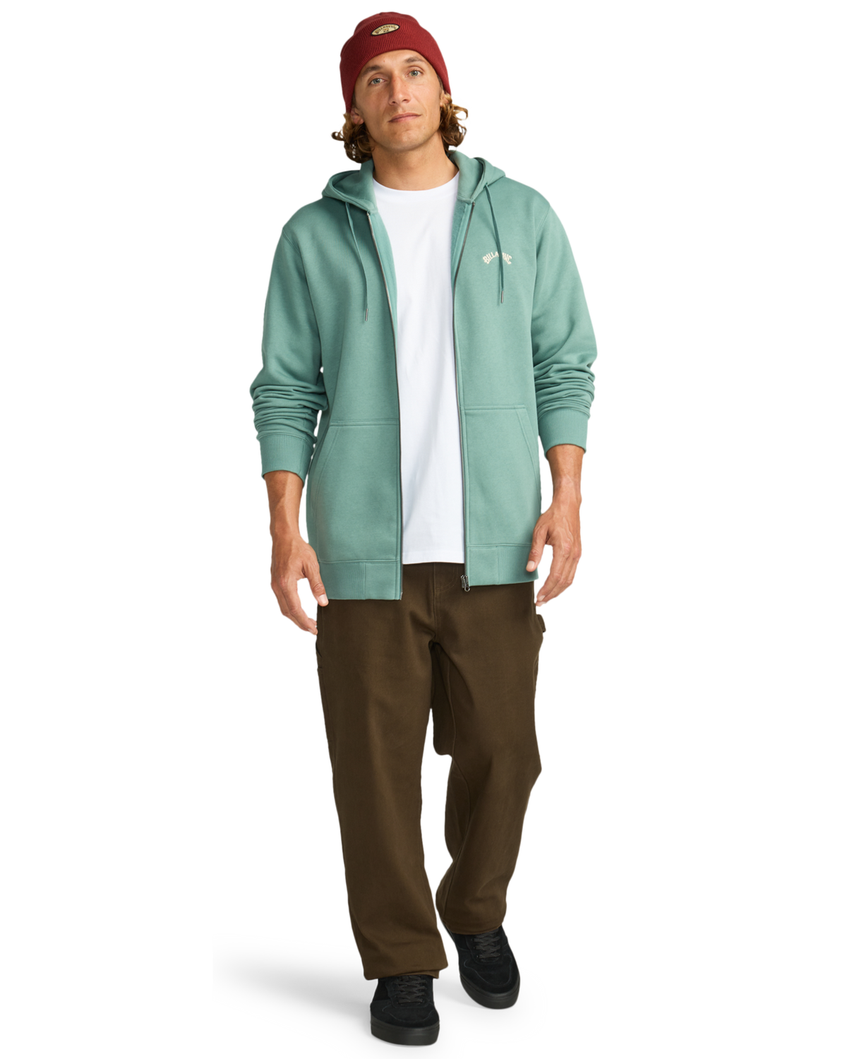 The Billabong Mens Arch Zip Hoodie in Sagebrush