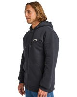 The Billabong Mens Arch Sherpa Zip Hoodie in Black