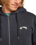 The Billabong Mens Arch Sherpa Zip Hoodie in Black