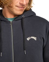 The Billabong Mens Arch Sherpa Zip Hoodie in Black
