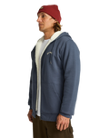 The Billabong Mens Arch Sherpa Zip Hoodie in Ombre Blue