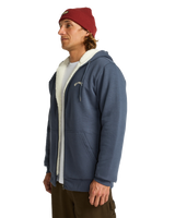 The Billabong Mens Arch Sherpa Zip Hoodie in Ombre Blue