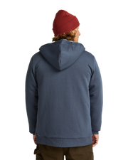 The Billabong Mens Arch Sherpa Zip Hoodie in Ombre Blue