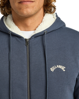 The Billabong Mens Arch Sherpa Zip Hoodie in Ombre Blue