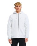 The Billabong Mens Arch Sherpa Zip Hoodie in Light Grey Heather