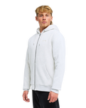 The Billabong Mens Arch Sherpa Zip Hoodie in Light Grey Heather
