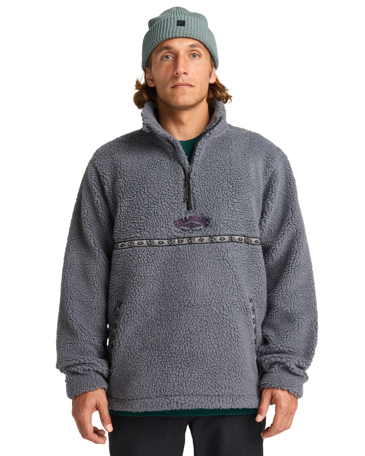 The Billabong Mens Adventure Division Boundary Tombstone Fleece Jacket in Pewter