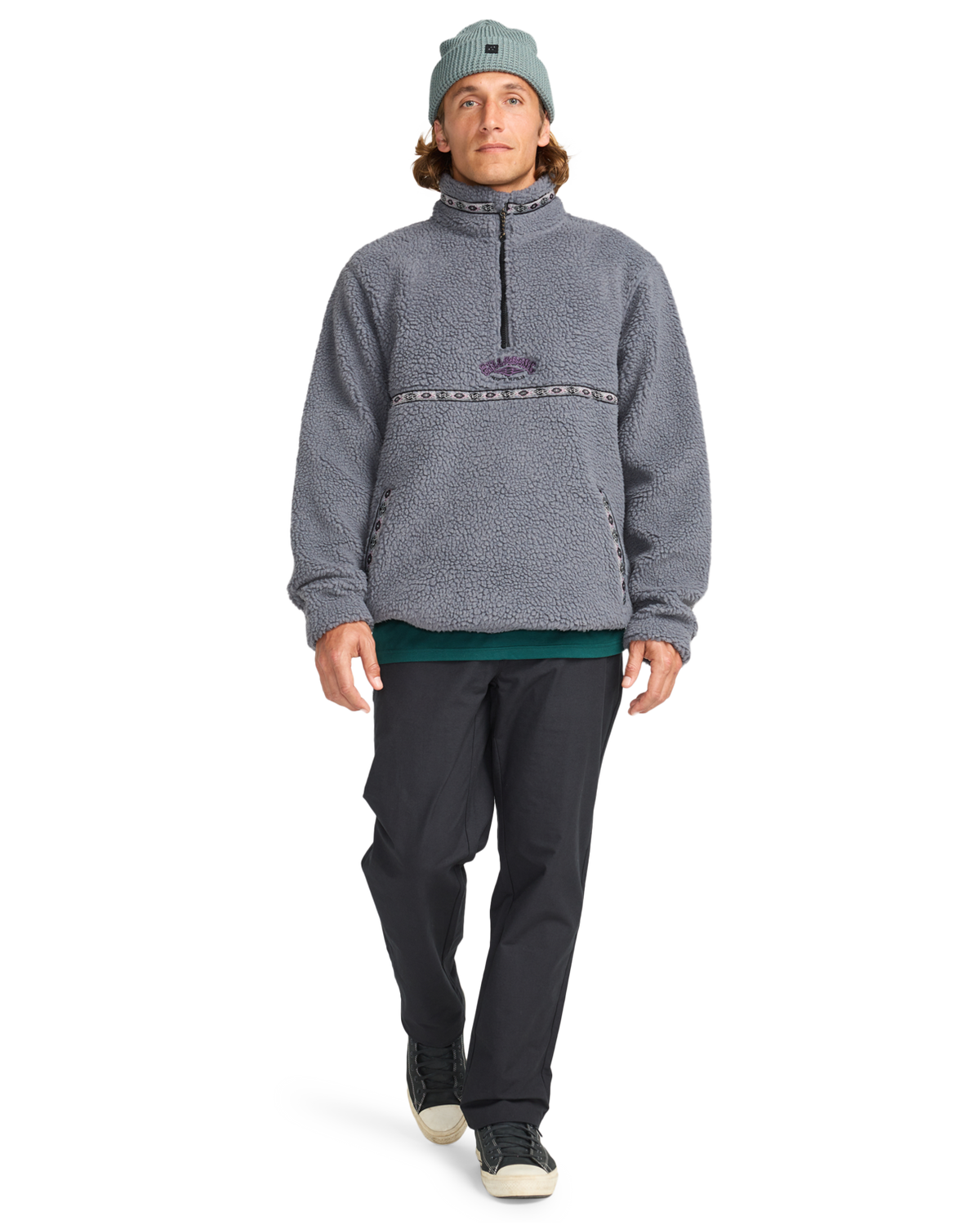 The Billabong Mens Adventure Division Boundary Tombstone Fleece Jacket in Pewter