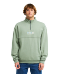 The Billabong Mens Burleigh Mock Neck 1/4 Zip Sweatshirt in Sea Spray