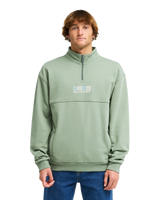 The Billabong Mens Burleigh Mock Neck 1/4 Zip Sweatshirt in Sea Spray