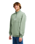 The Billabong Mens Burleigh Mock Neck 1/4 Zip Sweatshirt in Sea Spray