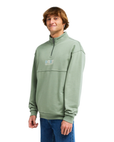 The Billabong Mens Burleigh Mock Neck 1/4 Zip Sweatshirt in Sea Spray