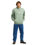 The Billabong Mens Burleigh Mock Neck 1/4 Zip Sweatshirt in Sea Spray