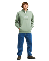 The Billabong Mens Burleigh Mock Neck 1/4 Zip Sweatshirt in Sea Spray