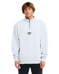 The Billabong Mens Burleigh Mock Neck 1/4 Zip Sweatshirt in Light Grey Heather