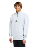 The Billabong Mens Burleigh Mock Neck 1/4 Zip Sweatshirt in Light Grey Heather