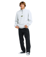 The Billabong Mens Burleigh Mock Neck 1/4 Zip Sweatshirt in Light Grey Heather