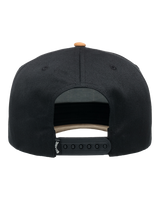 Stacked Snapback Cap in Black & Tan