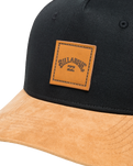 Stacked Snapback Cap in Black & Tan
