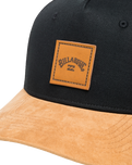 Stacked Snapback Cap in Black & Tan