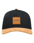 Stacked Snapback Cap in Black & Tan
