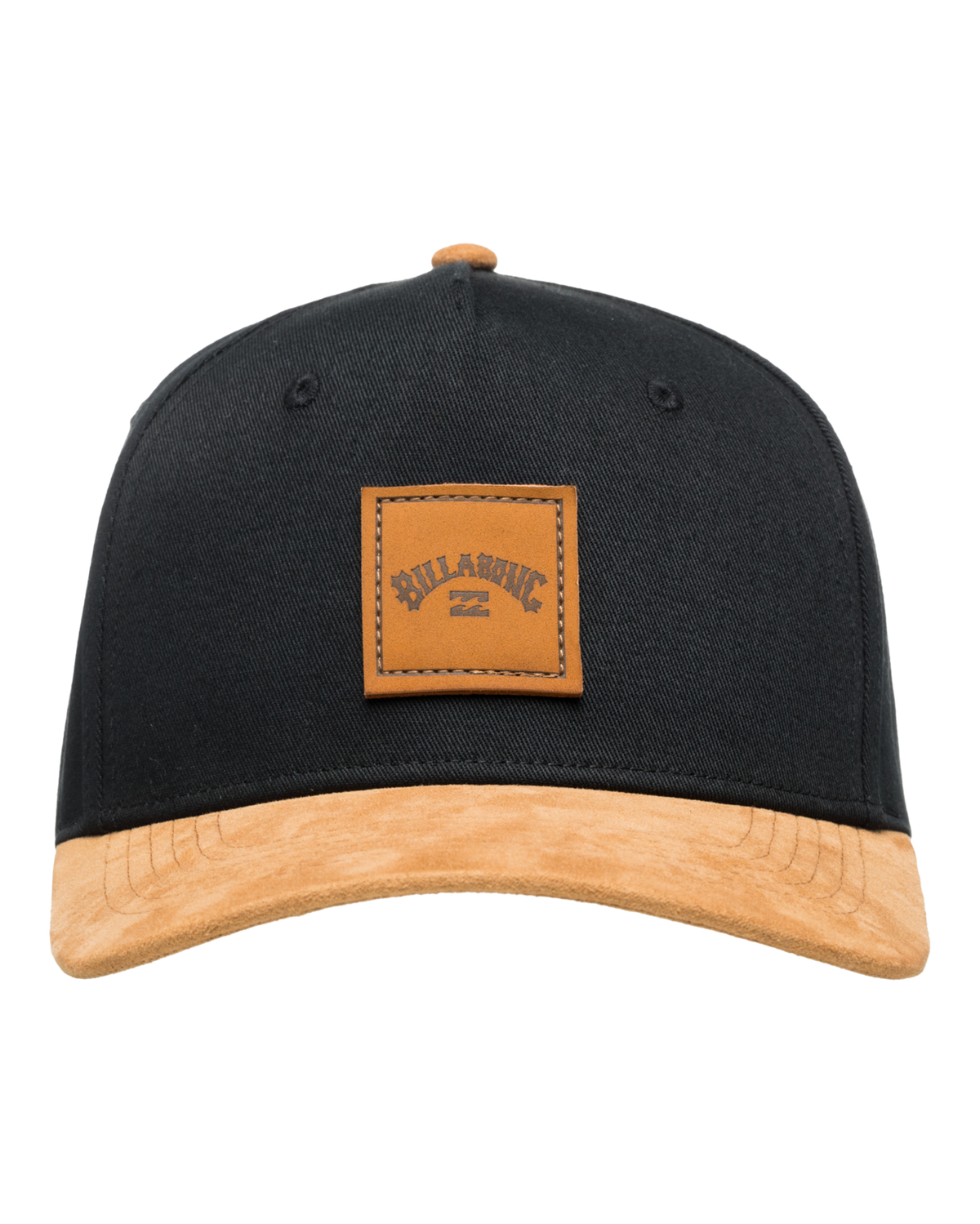 Stacked Snapback Cap in Black & Tan