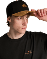 The Billabong Mens Diamond Snapback Cap in Black & Tan