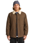 The Billabong Mens Chore Sherpa Jacket in Dark Cedar