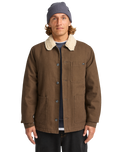 The Billabong Mens Chore Sherpa Jacket in Dark Cedar