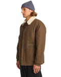 The Billabong Mens Chore Sherpa Jacket in Dark Cedar