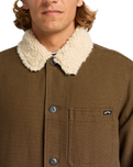 The Billabong Mens Chore Sherpa Jacket in Dark Cedar