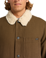 The Billabong Mens Chore Sherpa Jacket in Dark Cedar