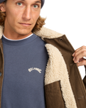 The Billabong Mens Chore Sherpa Jacket in Dark Cedar