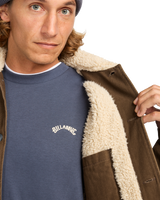 The Billabong Mens Chore Sherpa Jacket in Dark Cedar
