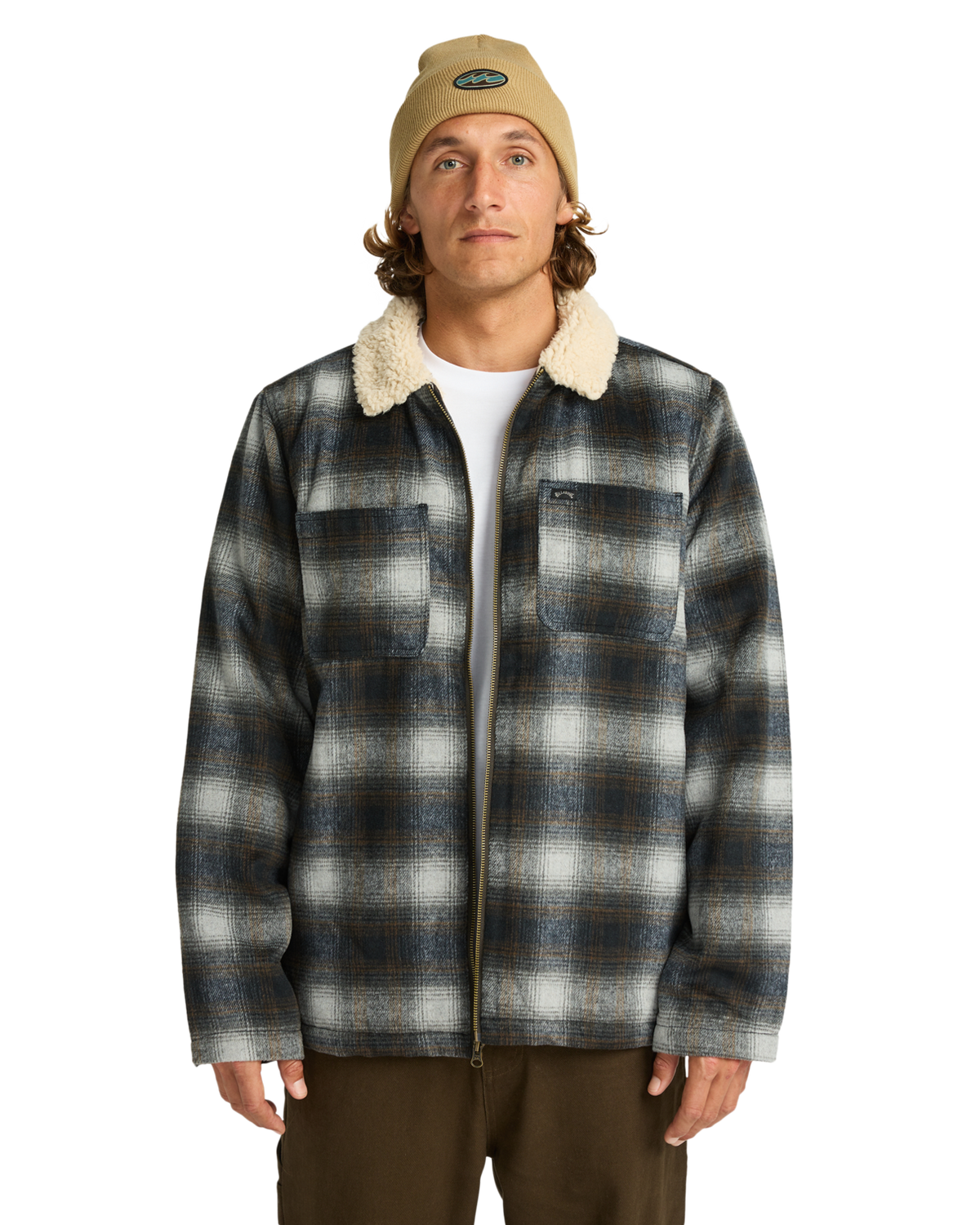 The Billabong Mens Hills Sherpa Jacket in Raven