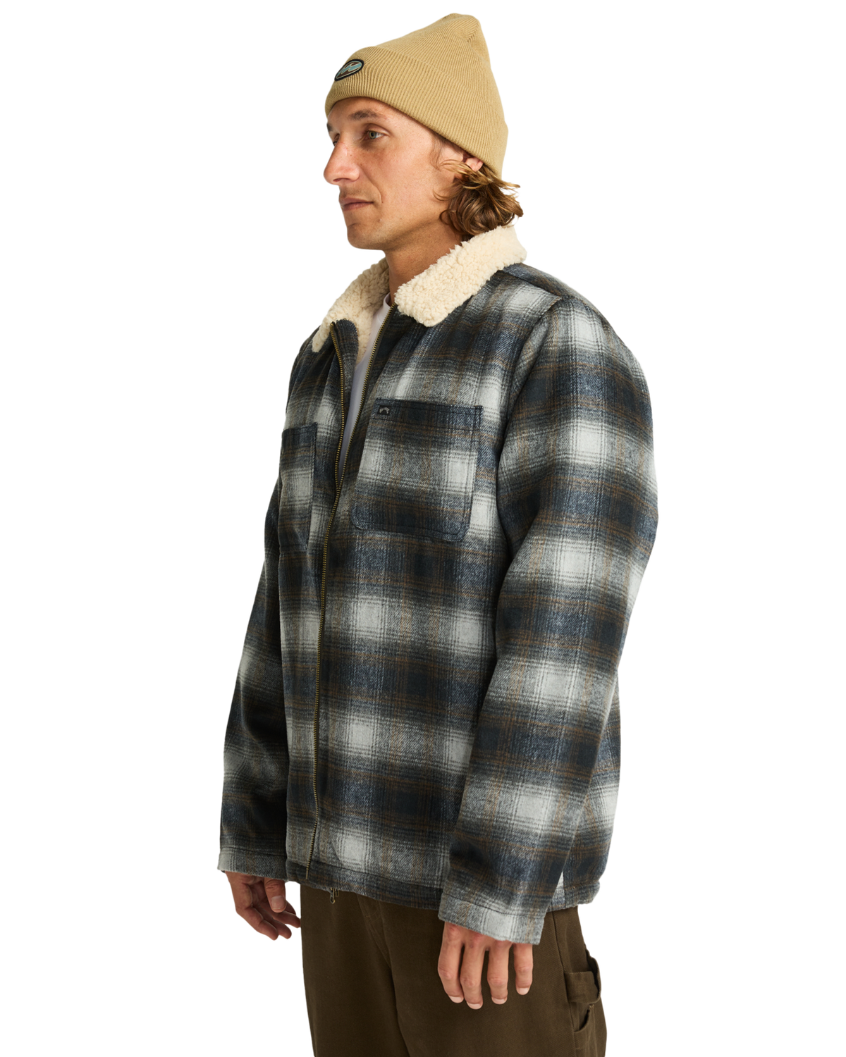 The Billabong Mens Hills Sherpa Jacket in Raven