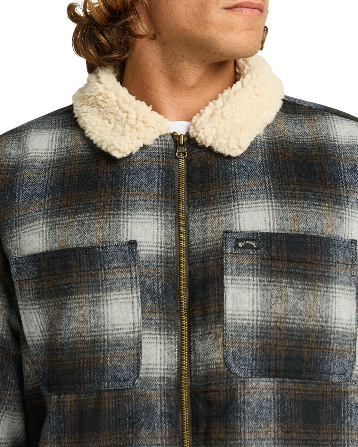The Billabong Mens Hills Sherpa Jacket in Raven