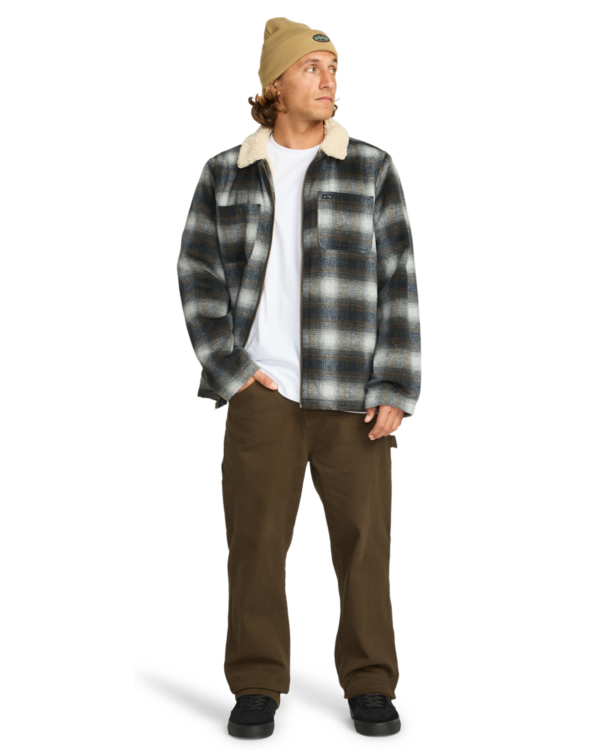 The Billabong Mens Hills Sherpa Jacket in Raven