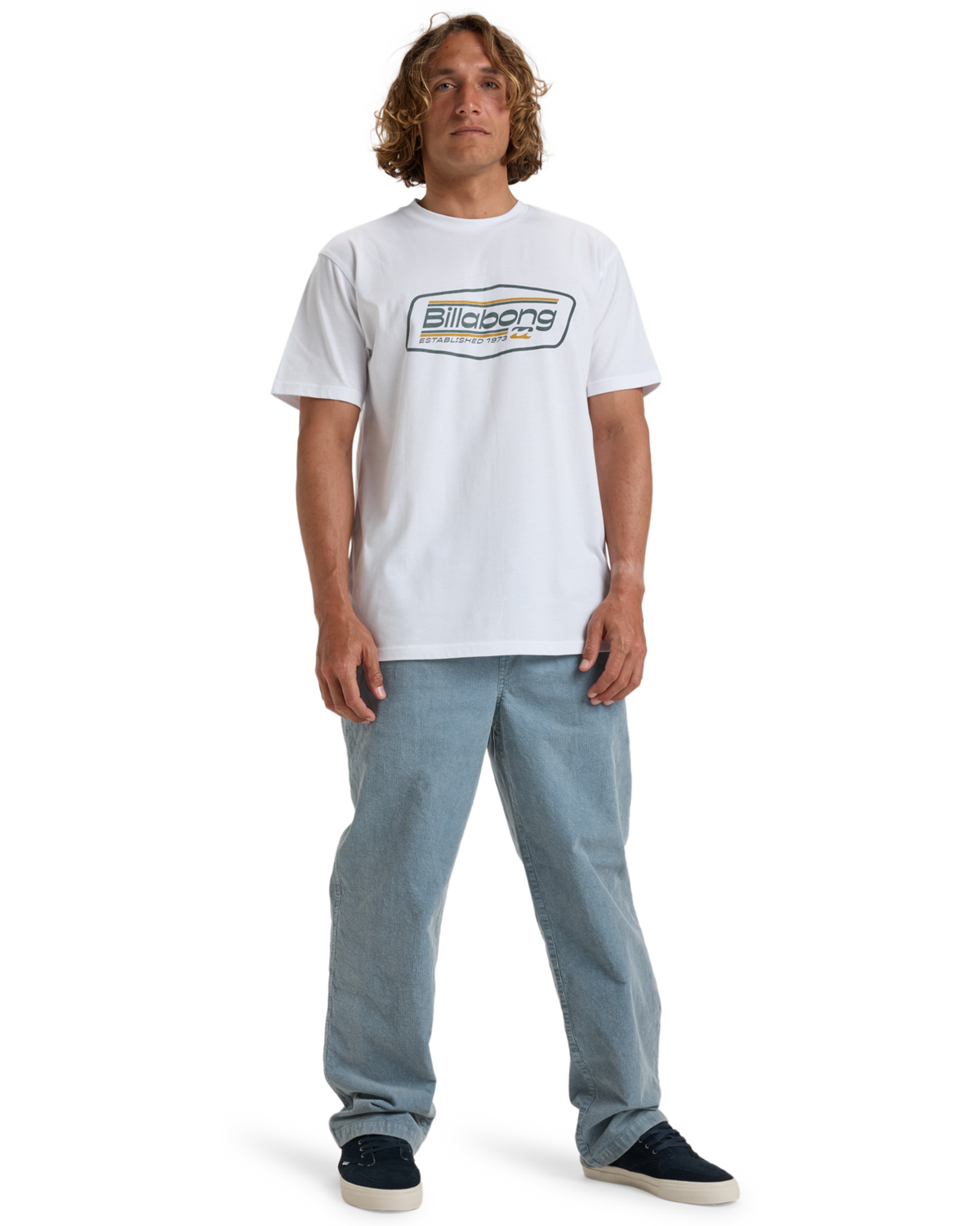 The Billabong Mens Larry Cord Trousers in Washed Blue