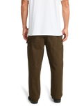 The Billabong Mens Bad Dog Workwear Trousers in Dark Cedar