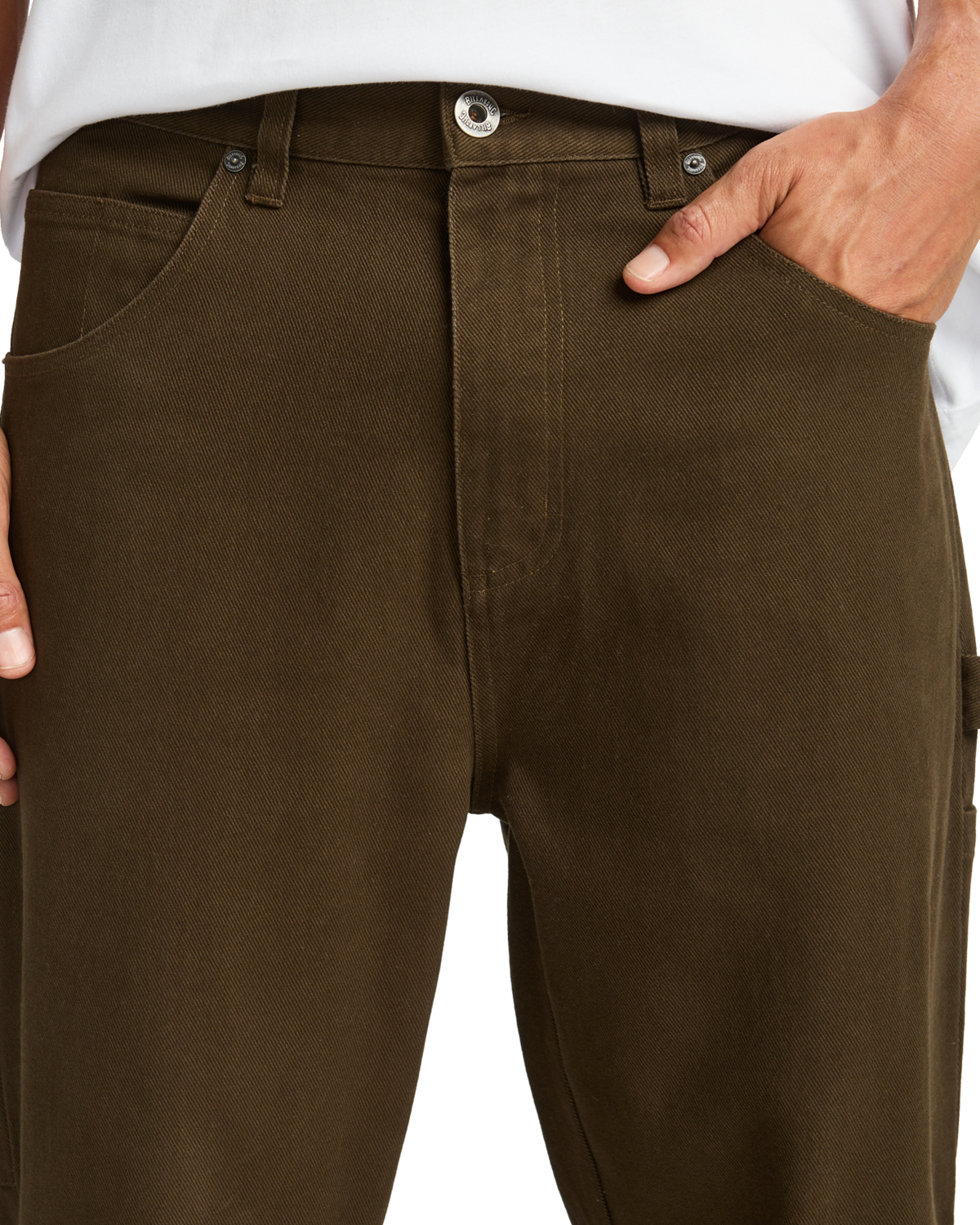The Billabong Mens Bad Dog Workwear Trousers in Dark Cedar