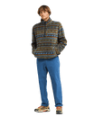 The Billabong Mens Adventure Division Boundary Mock Neck 1/2 Zip Fleece Jacket in Raven