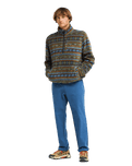 The Billabong Mens Adventure Division Boundary Mock Neck 1/2 Zip Fleece Jacket in Raven