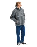 The Billabong Mens Adventure Division Tombstone 1/2 Zip Fleece Jacket in Raven