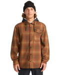 The Billabong Mens Furnace Flannel Hoodie Shirt in Dark Cedar