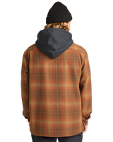 The Billabong Mens Furnace Flannel Hoodie Shirt in Dark Cedar