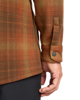 The Billabong Mens Furnace Flannel Hoodie Shirt in Dark Cedar