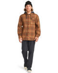 The Billabong Mens Furnace Flannel Hoodie Shirt in Dark Cedar