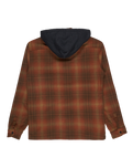 The Billabong Mens Furnace Flannel Hoodie Shirt in Dark Cedar